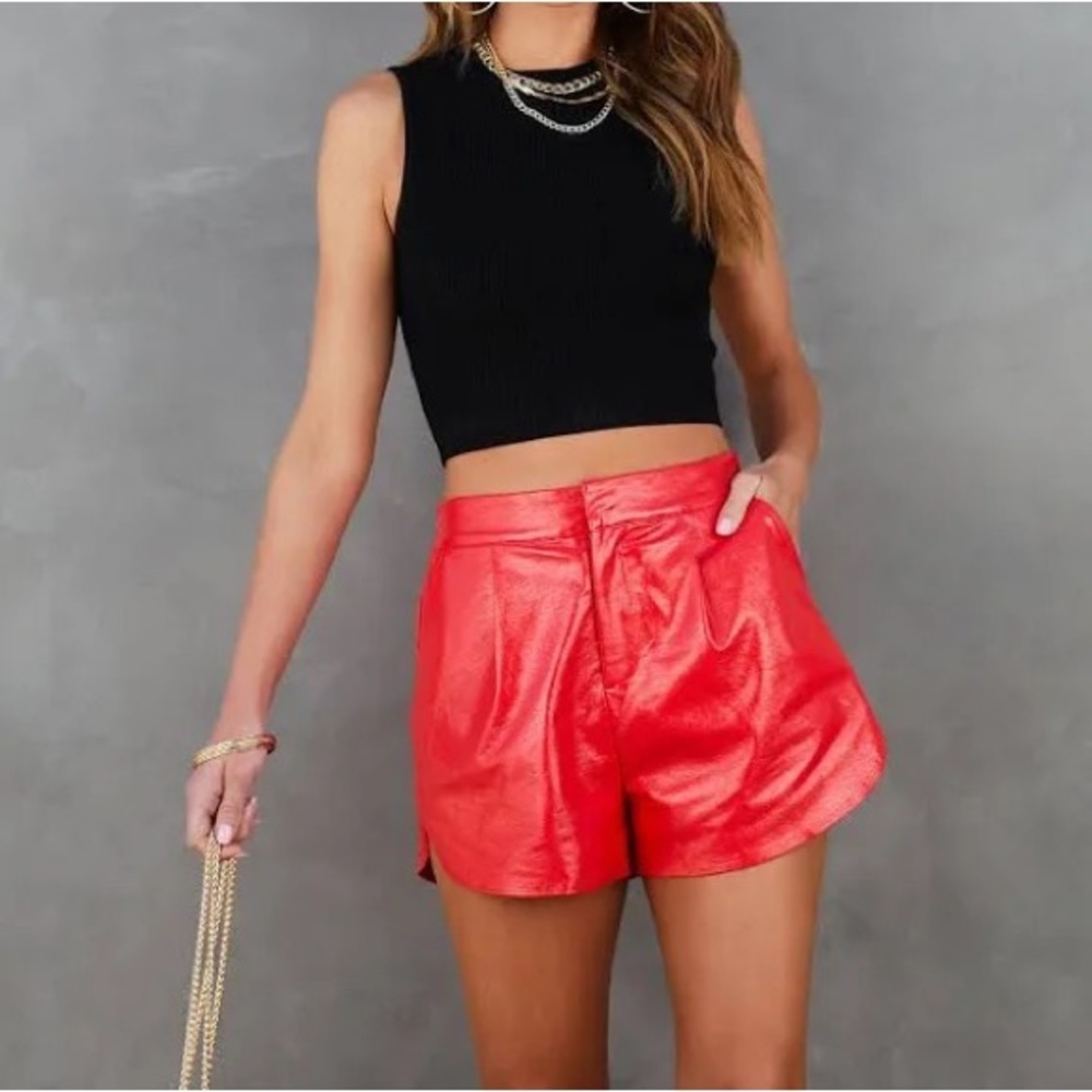 Faux Leather Shorts